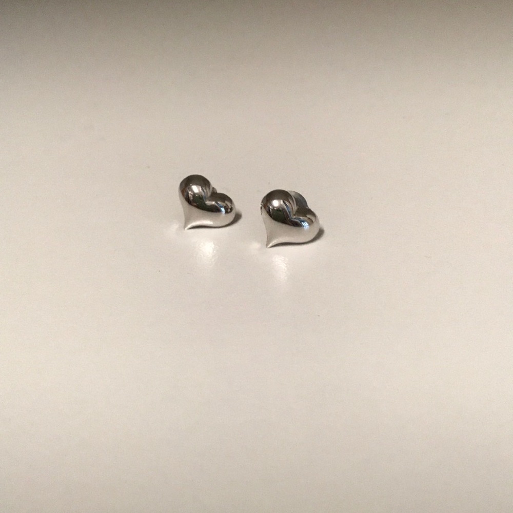 Silver heart studs